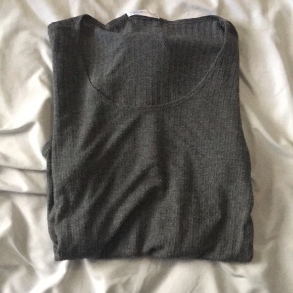 Women’s grey rubbed long-sleeve bodysuit - Picture 2 of 5